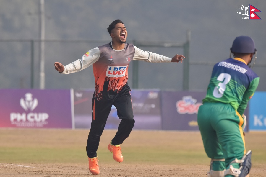 डेब्यू खेलमै चन्दनले ५ विकेट लिएपछि एपीएफको जित