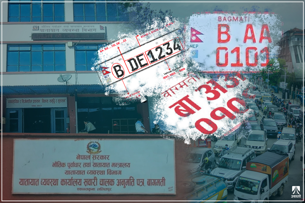 असोज १ देखि इम्बोस्ड नम्बर प्लेट अनिवार्य