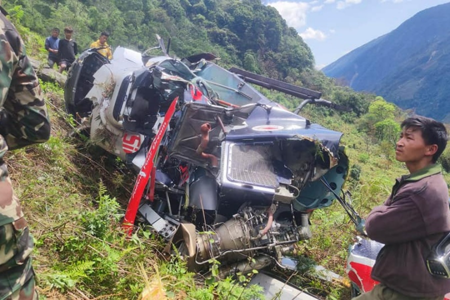 सिम्रिक एयरको हेलिकप्टर संखुवासभामा दुर्घटना