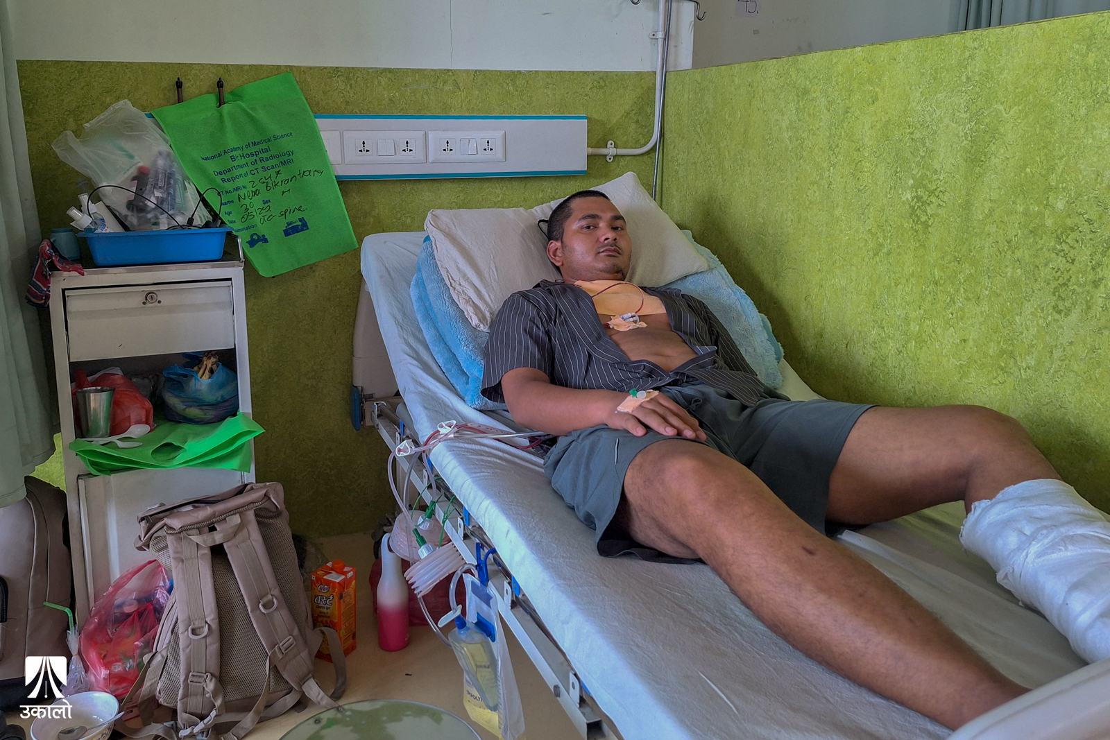 जेनजी आन्दोलनका घाइते नेत्रबहादुर थापा।