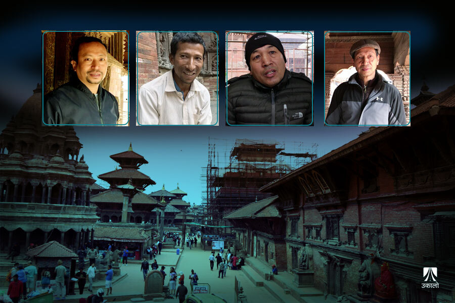 भूकम्पमा ढलेका सम्पदा दुरुस्त उठाउनेहरू