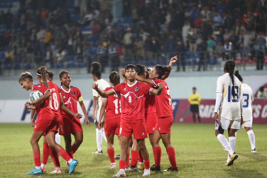 श्रीलंकालाई ६–० गोलअन्तरले हराउँदै सेमिफाइनलमा पुग्यो नेपाल