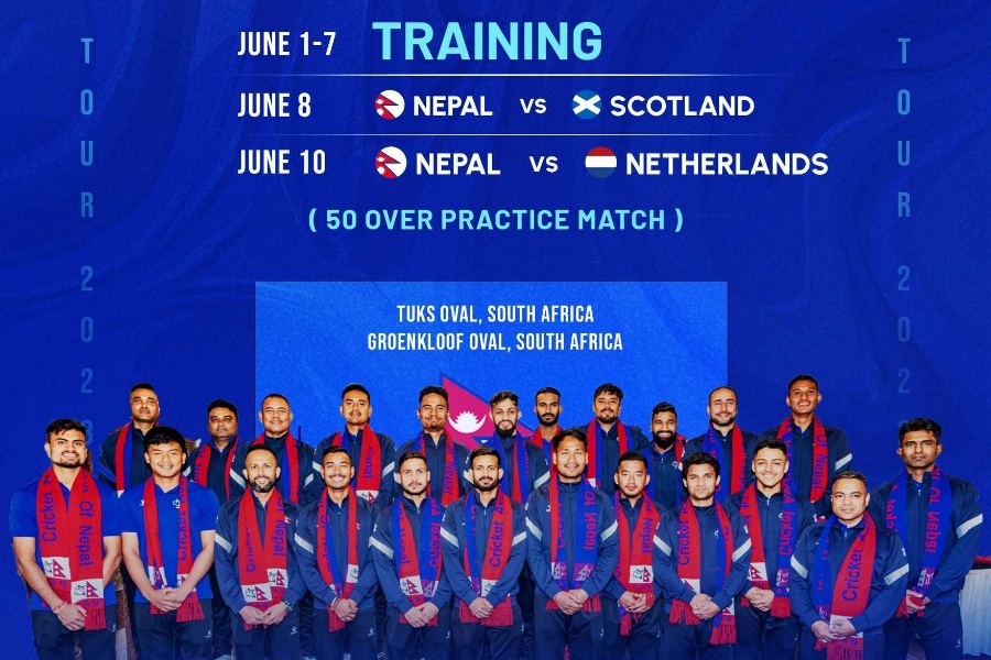 दक्षिण अफ्रिकामा नेपालले स्कटल्यान्ड र नेदरल्यान्ड्ससँग अभ्यास खेल खेल्ने