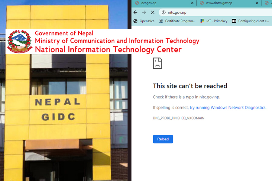 डेटा सेन्टरमा नेपाल बाहिरबाट अत्यधिक 'ट्राफिक', सरकारी वेबसाइट 'डाउन'