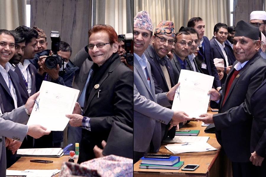 राष्ट्रियसभाको अध्यक्षमा दाहाल र शर्माको उम्मेदवारी