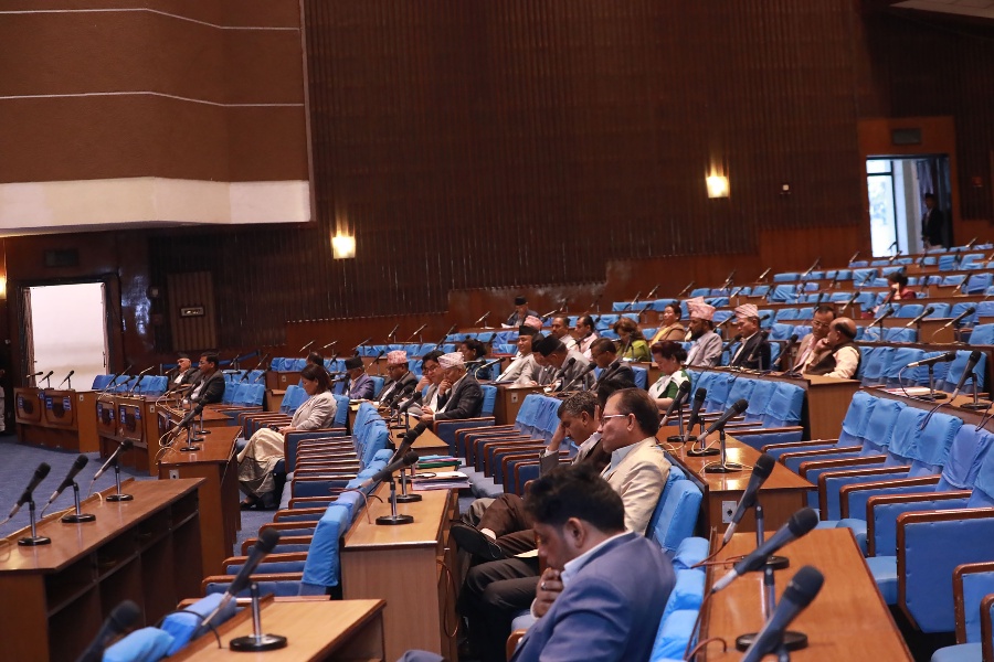 प्रतिनिधिसभा बैठक: राप्रपा र रास्वपाद्वारा बहिस्कार, बजेटबारे सदनमा उठेका प्रश्नको जवाफ दिने कार्यसूची