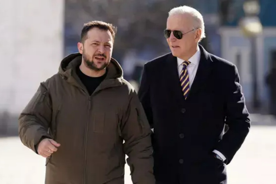 युक्रेनको आकस्मिक भ्रमण गरेका बाइडेनको अन्तिमसम्म साथ दिने प्रतिबद्धता