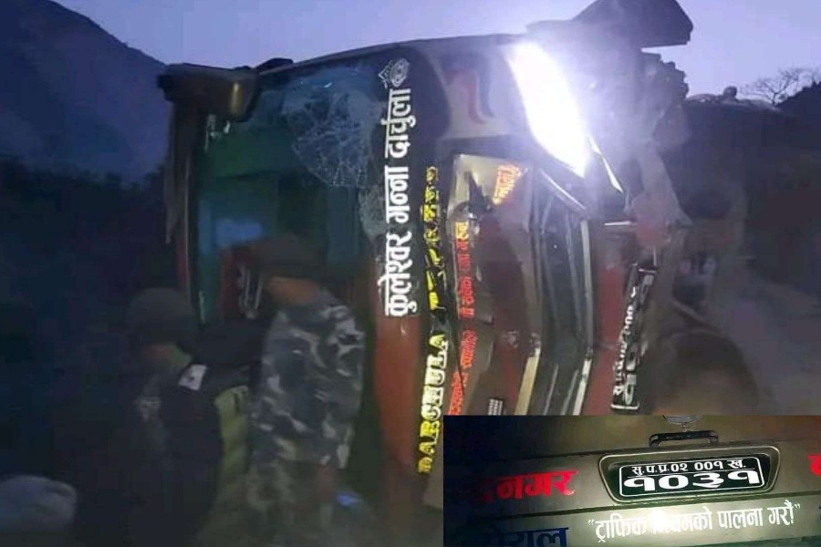 दार्चुलाबाट महेन्द्रनगर हिँडेको बस दुर्घटना, १५ जना घाइते