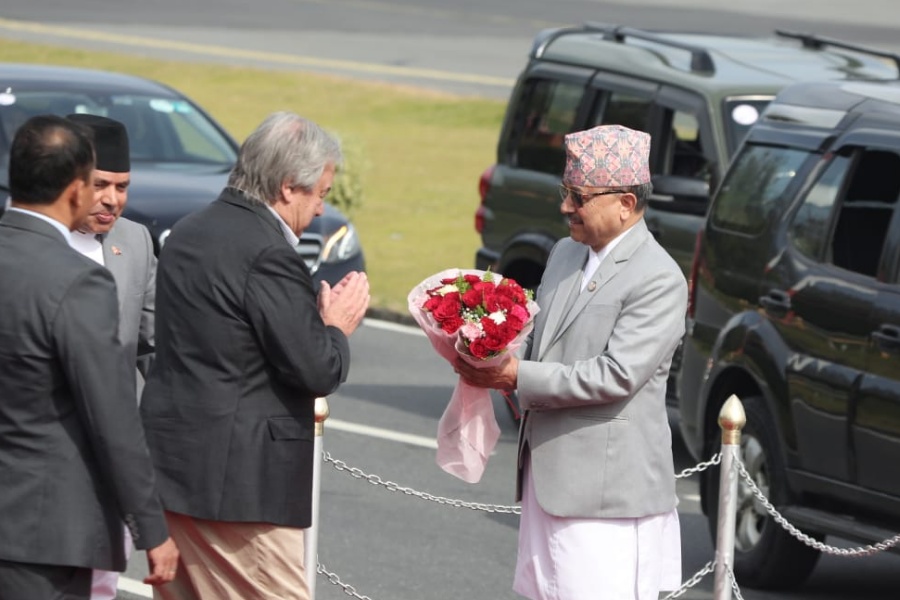 चार दिने औपचारिक भ्रमण सकेर न्युयोर्क फर्किए गुटेरेस