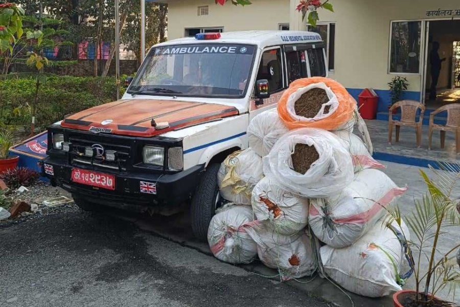 सुनसरीको चतराबाट गाँजासहित एम्बुलेन्स नियन्त्रणमा