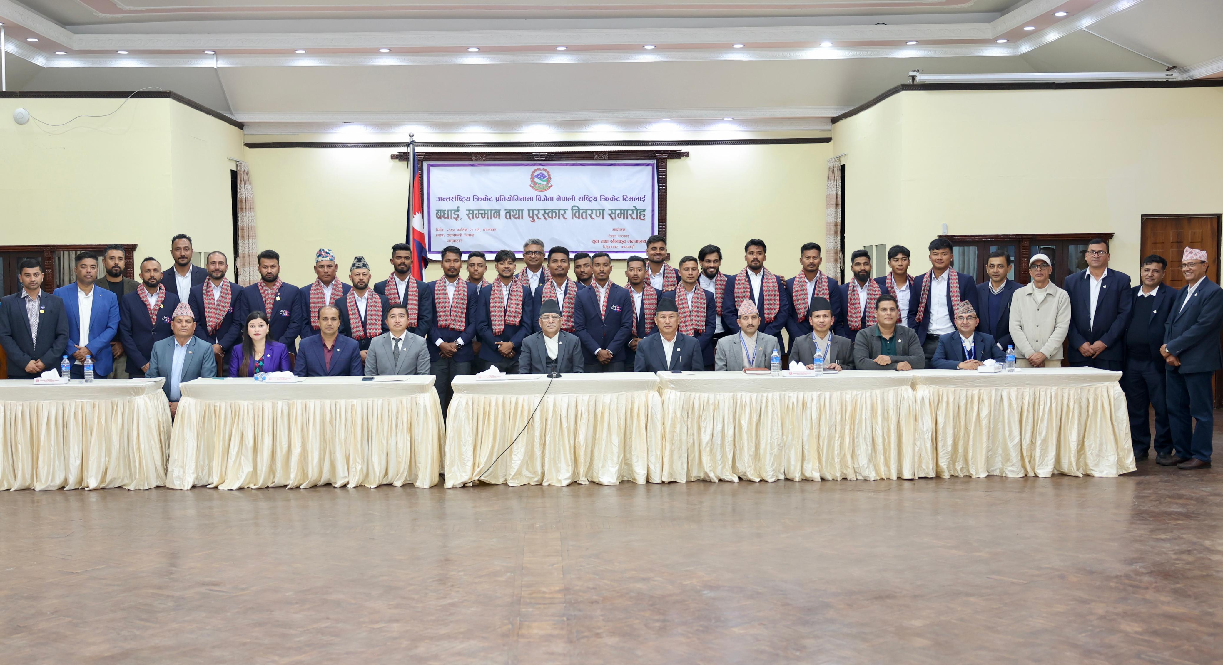 गौरवको आयोजनामा परिणत गरेर क्रिकेट रंगशाला बनाउने प्रधानमन्त्रीको प्रतिबद्धता