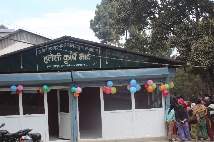 हलेसीमा चिस्यान केन्द्रसहितको कृषि बजार सञ्चालनमा