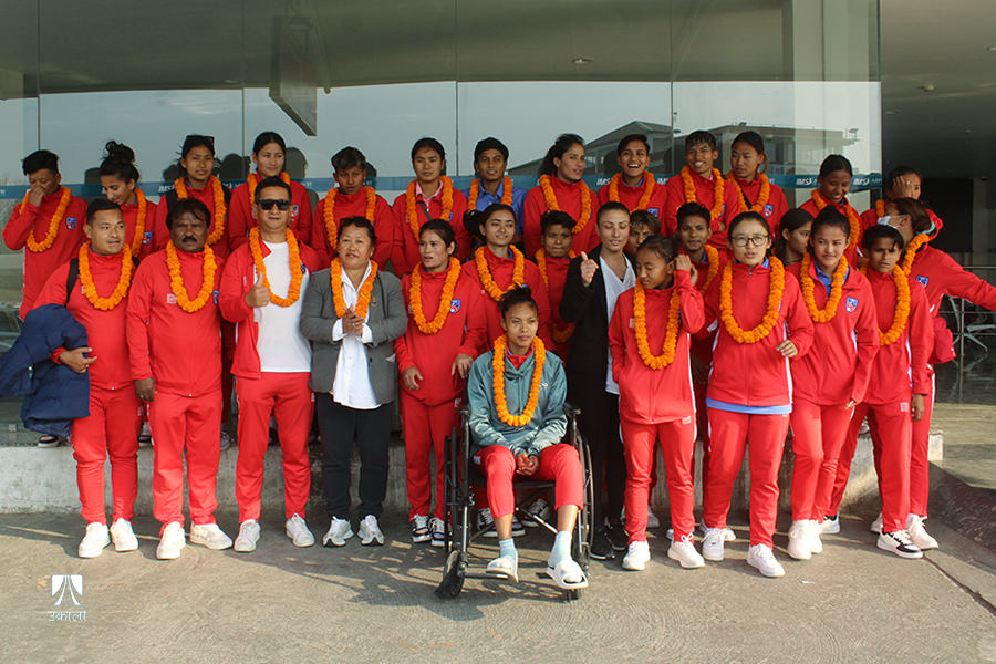 नेपाली महिला टोली स्वदेश फिर्ता [तस्वीरहरू]