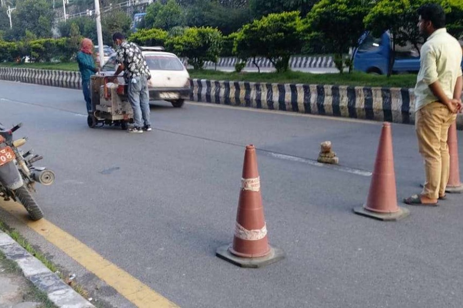 सूर्यविनायक–रत्नपार्क द्रुत बस सेवाका लागि तयार हुँदै ‘डेडिकेटेड लेन’ 