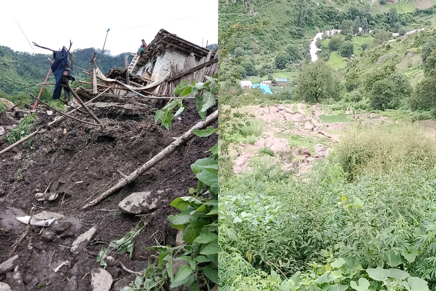 हुम्ला सर्केगाढका विभिन्न गाउँमा पहिरो, ५०० भन्दा बढी घरधुरी जोखिममा