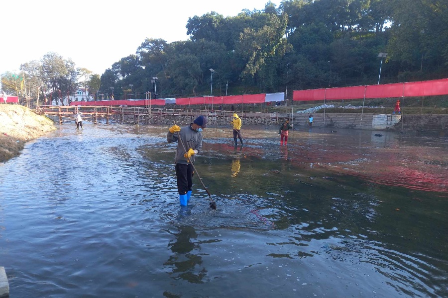 सजाइँदै राजधानीका छठ घाट, गौरीघाट–गुह्येश्वरी क्षेत्र झिलिमिली