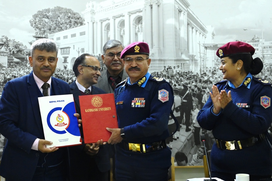 चिकित्सा शिक्षा र अनुसन्धानका लागि प्रहरी अस्पताल र काठमाडौँ विश्वविद्यालयबीच सम्झौता