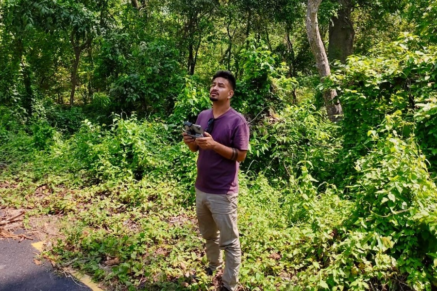 ‘ड्रोन’बाट वनक्षेत्रको निगरानी