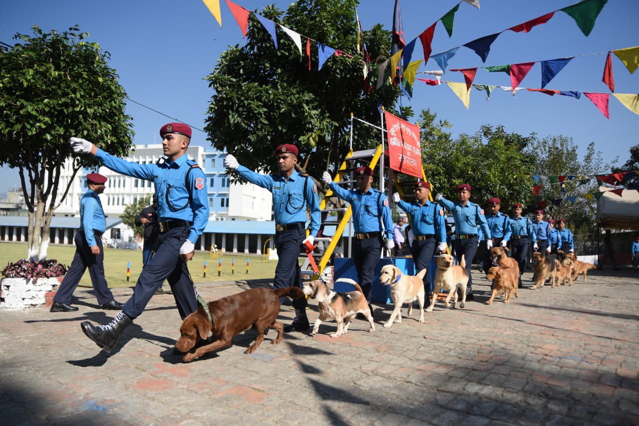 प्रहरीले यसरी मनायो कुकुरतिहार (तस्वीरहरू)
