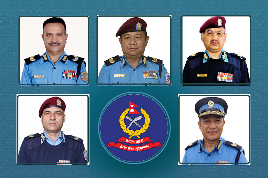 नेपाल प्रहरीका पाँच डीआईजीलाई एआईजीमा बढुवा गर्न सिफारिस