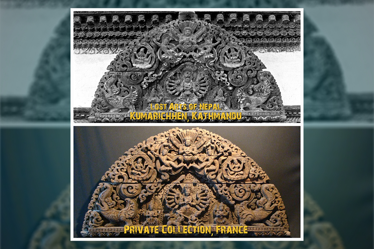 कुमारी घरबाट चोरिएको काष्ठ–तोरन पेरिसमा फेला 