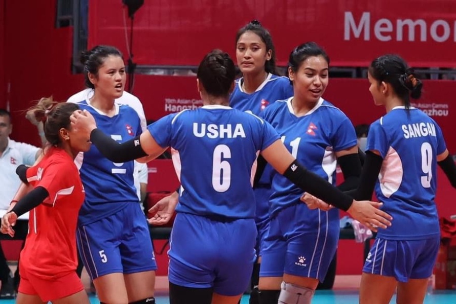 एशियाली खेलकुद: महिला भलिबलमा नेपालको सान्त्वना जित