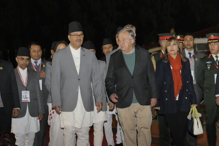 संयुक्त राष्ट्रसंघका महासचिव गुटेरेस नेपालमा