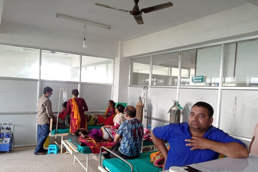 डेंगी संक्रमितले बर्दिबास अस्पताल भरिभराउ, परीक्षण गर्न किट अभाव