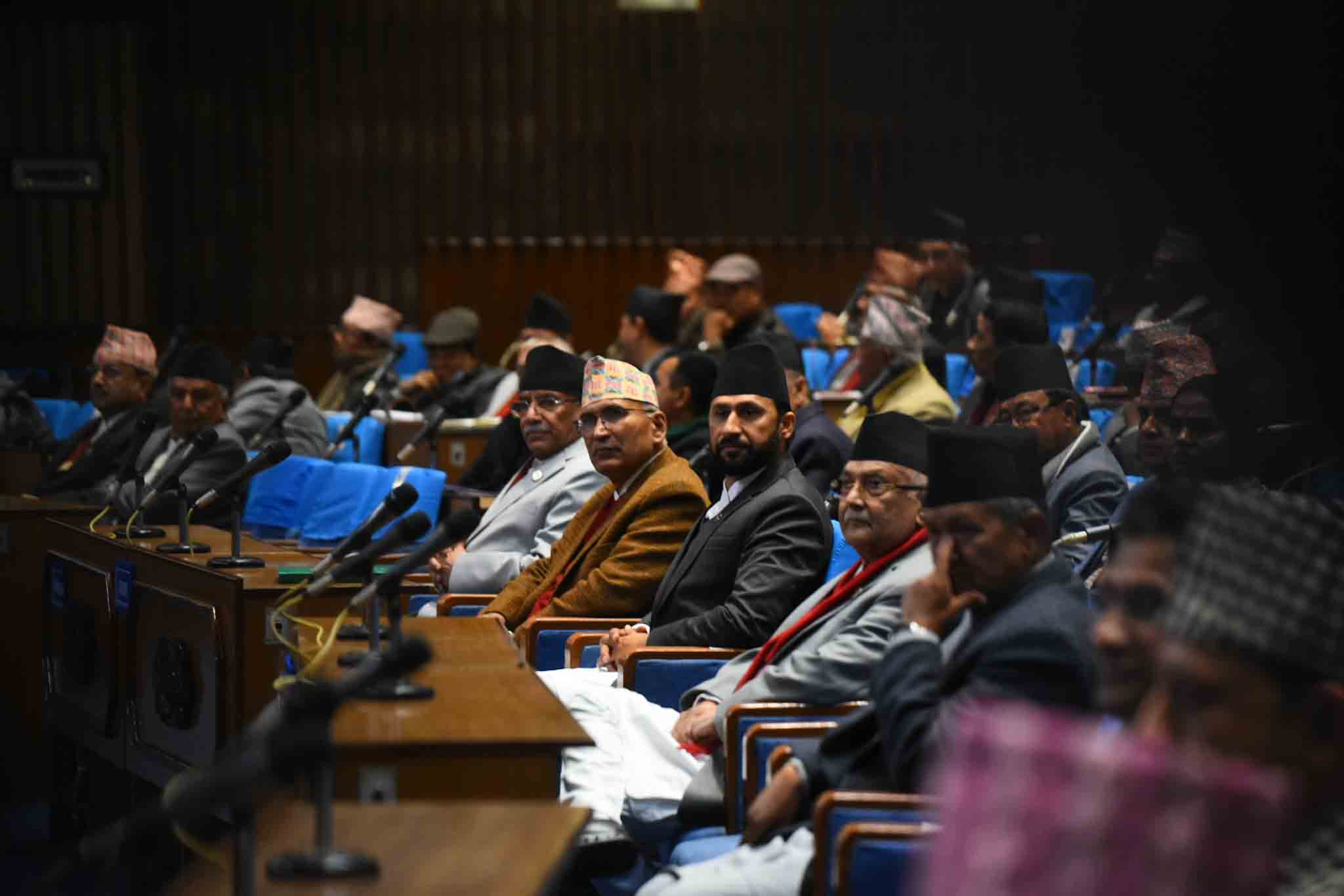 विश्वासको मत लिँदै प्रधानमन्त्री दाहाल 