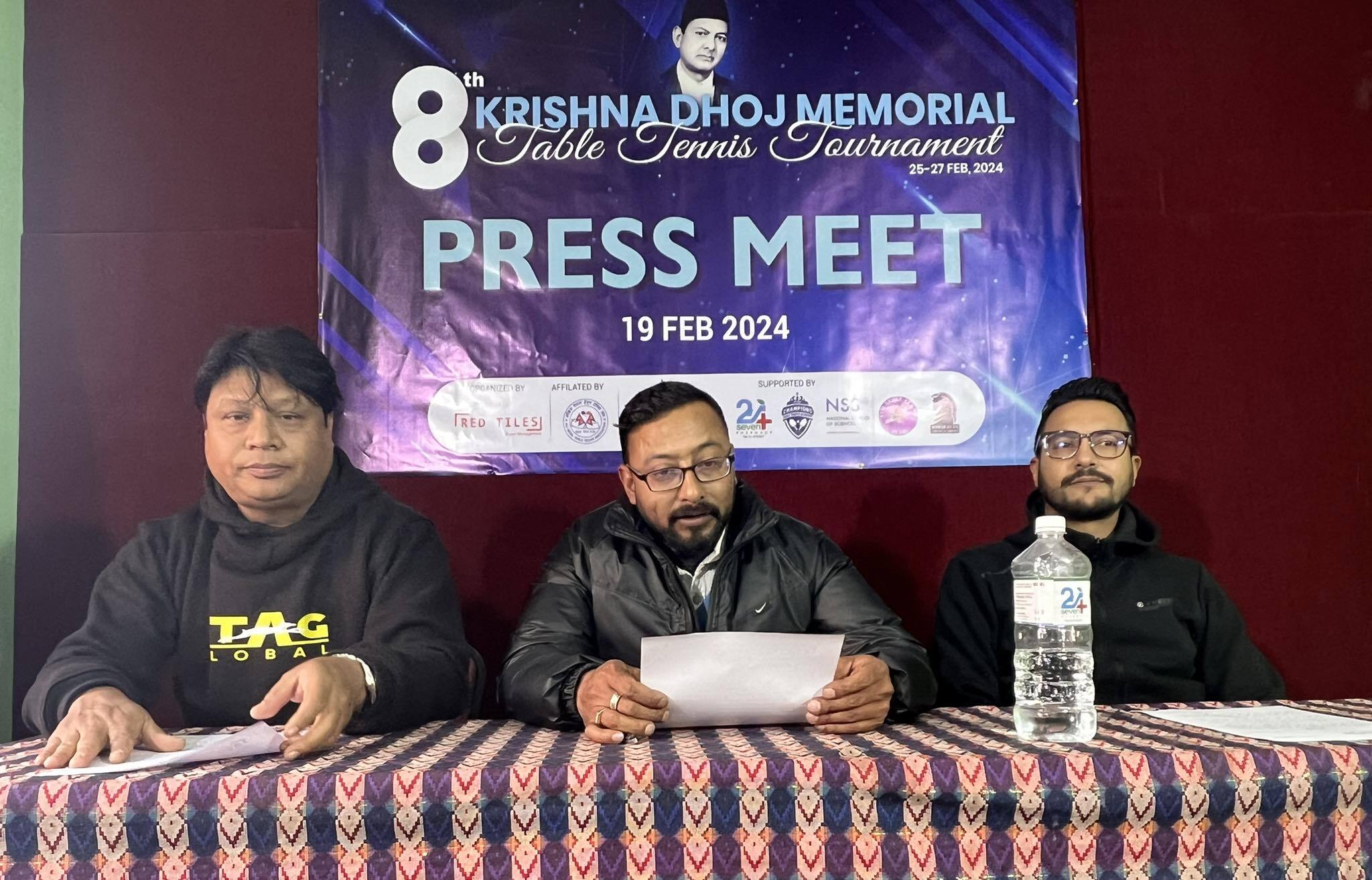 आठौँ कृष्णध्वज स्मृति टेबुल टेनिस फागुन १३ गतेदेखि