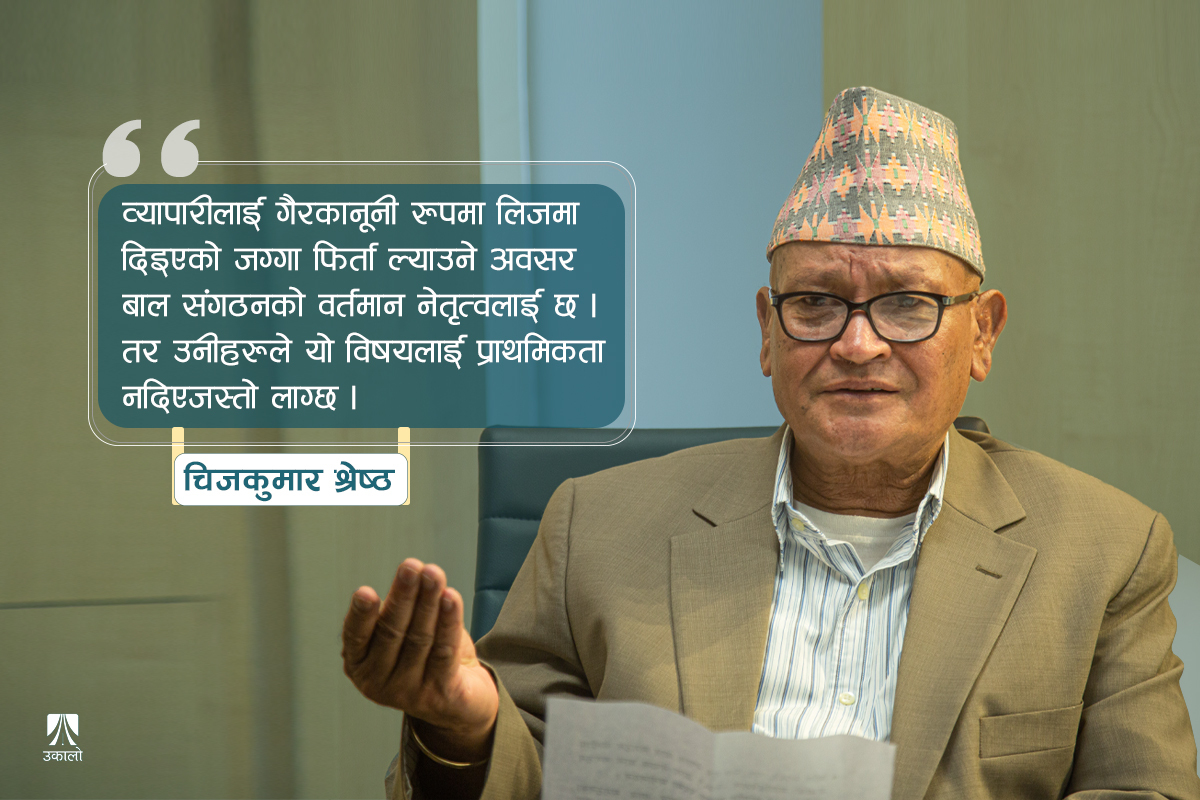 बाल संगठनको जग्गा लिज सम्झौता खारेज र दोषीलाई कारबाही हुनुपर्छः चिजकुमार श्रेष्ठ