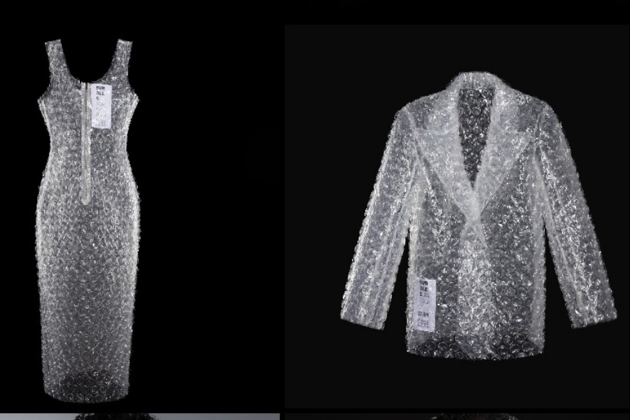 ‘बबल र्‍याप’बाट बनाइएका महंगा पारदर्शी पोसाक