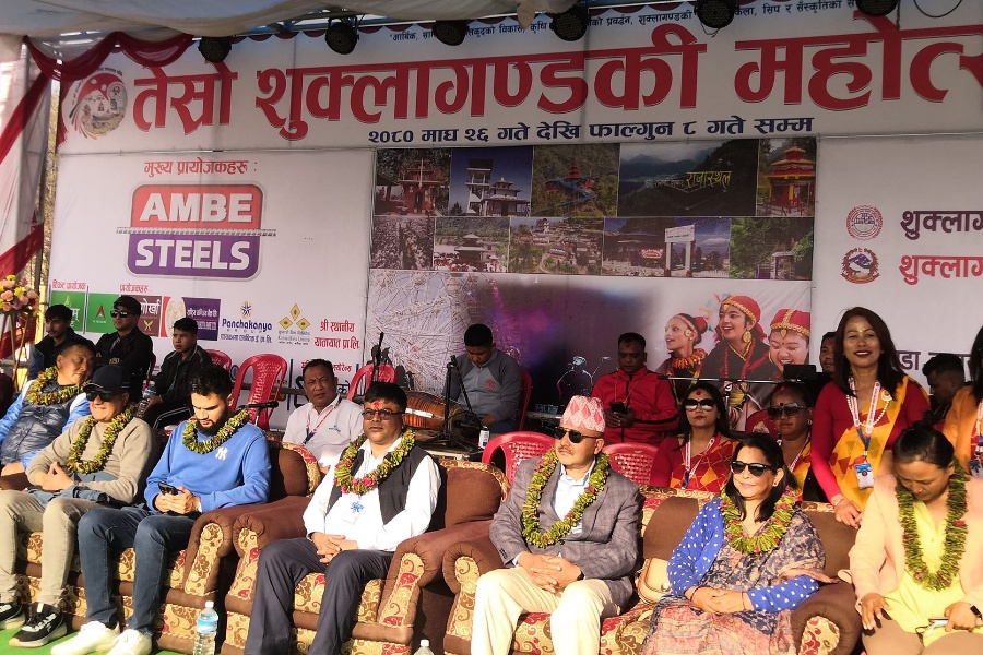 शुक्लागण्डकी महोत्सवमा खादाको सट्टा पातको माला