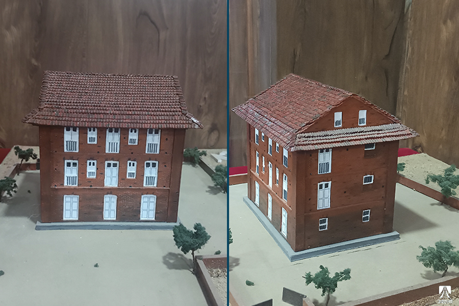 २०४० सालमा खिचिएको तस्वीरका आधारमा तयार पारेर संग्रहालयमा राखिएको देवकोटाको नमूना घर। तस्वीर: उकालो 