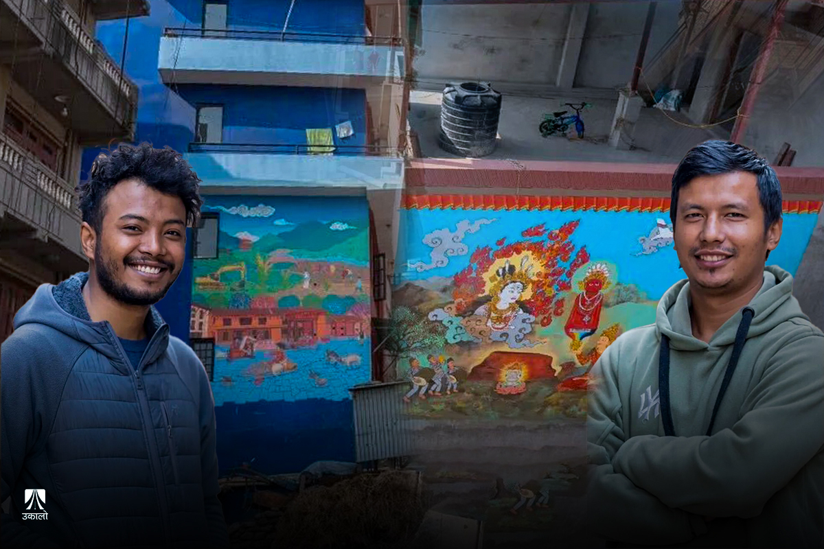 स्टुडियो खोकना, क्यानभास  घरका भित्ता