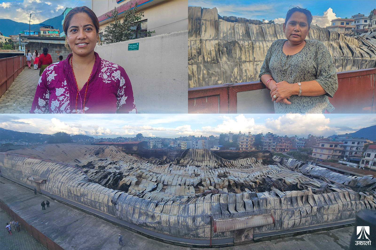 चन्द्रागिरीस्थित सीजी डिजिटल पार्क जलेपछि पीडित छिमेकी।