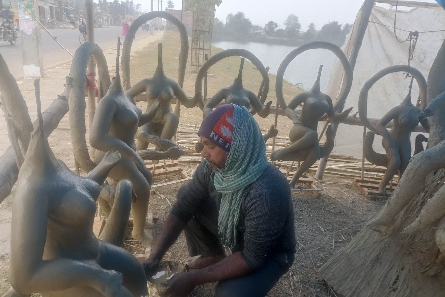 धनुषाका मूर्तिकारलाई सरस्वतीको प्रतिमा बनाउन भ्याइ नभ्याइ