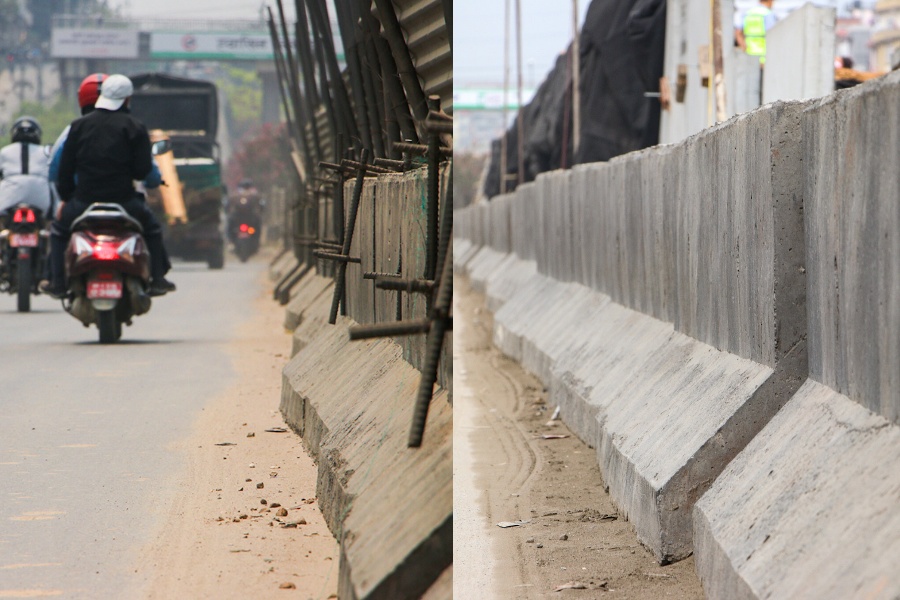 फ्लाइओभरका अव्यवस्थित निर्माण सामग्री हटाइयो